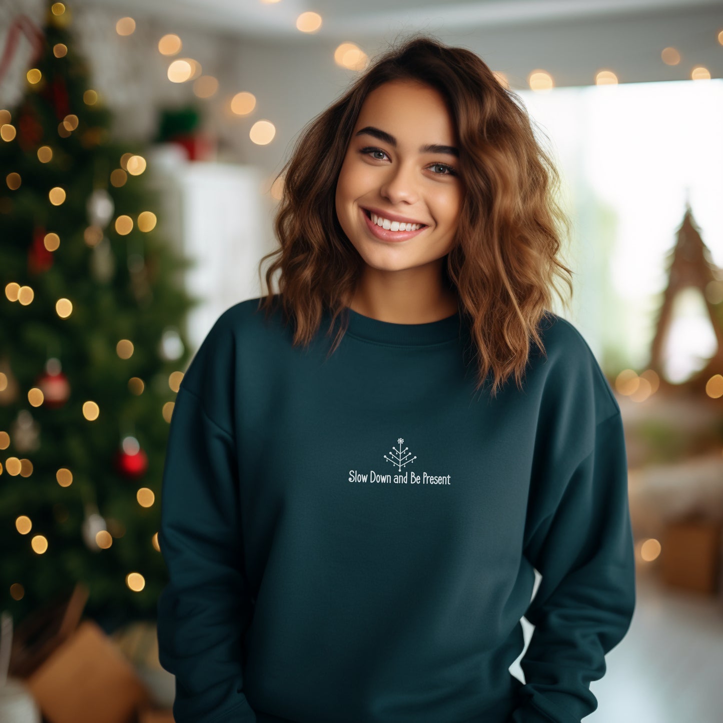 Slow Down and Be Present Christmas Sweatshirt